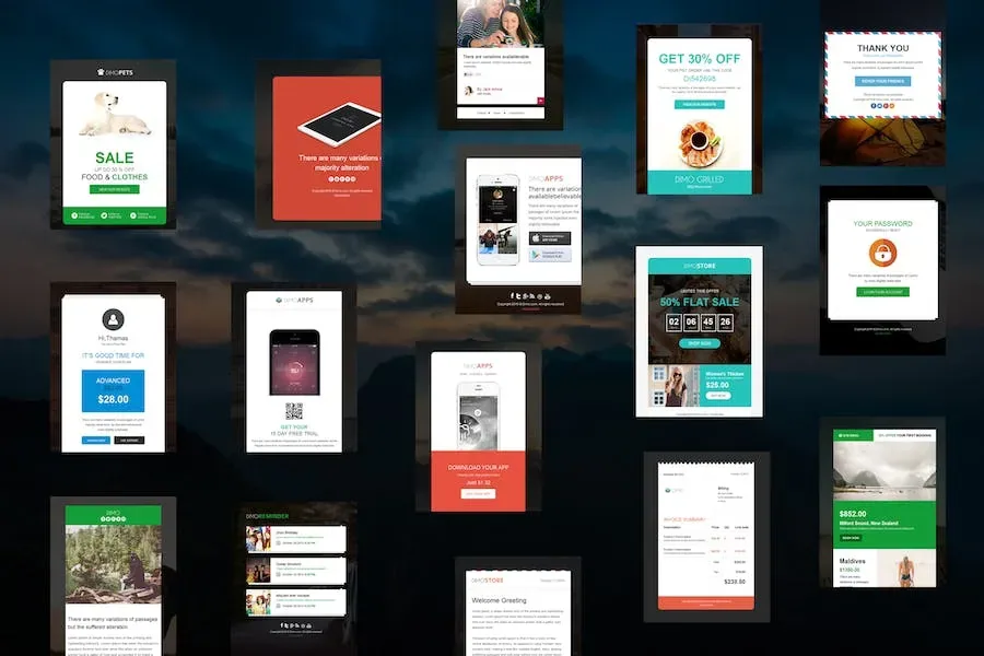 Dimo -16 Email Notification Template Set product artwork