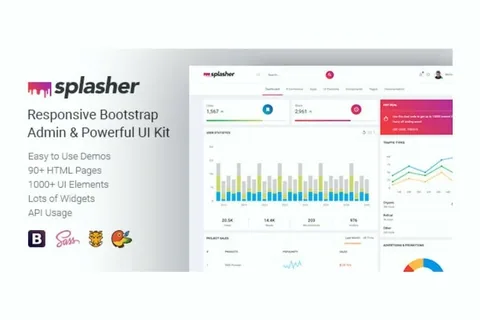 Splasher – Responsive Bootstrap Admin product artwork